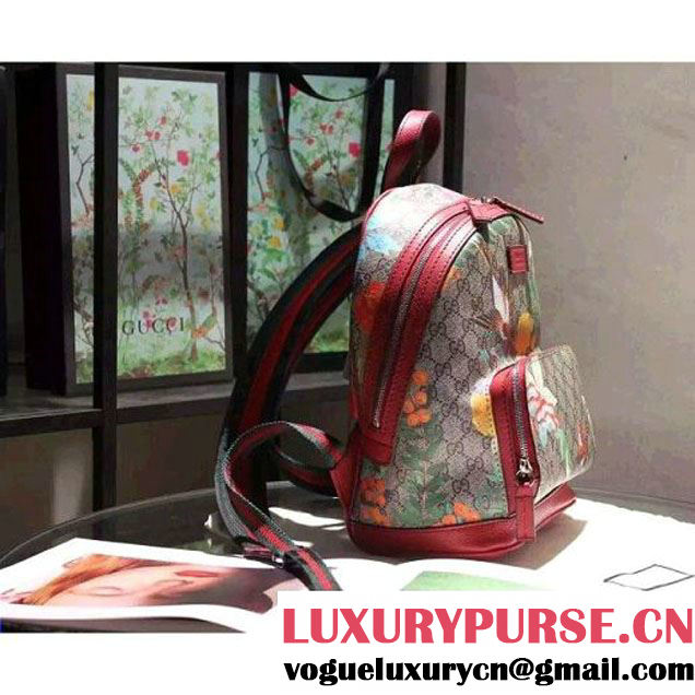 Gucci Mini Tian GG Supreme Backpack Red 2016 (SPM-6041813 )