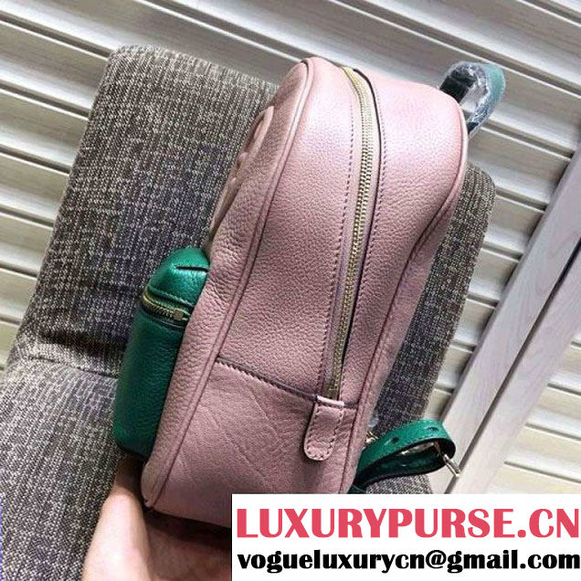 Gucci Soho Leather Chain Backpack 431570 Pink/Green 2016 (2A010-6050918 )