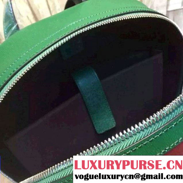 Gucci Web and Snake Print Leather Backpack Bag 419584 Green 2016 (1B77-6060120 )