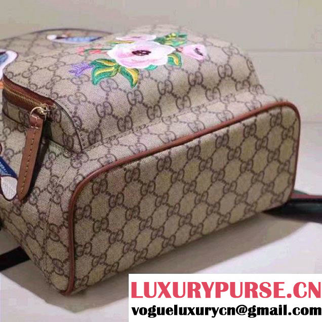 Gucci 427042 Exclusive GG Supreme Backpack With Bird and Flower Brown F/W 2016 (XYS-6112515 )
