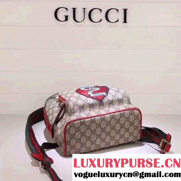 Gucci 427042 Limited Edition GG Supreme Backpack With Snake and Flower F/W 2016 (XYS-6112516 )