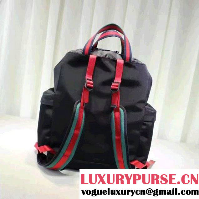 Gucci Techno Canvas Drawstring Backpack 450979 Black 2016 (XYS-6120107 )