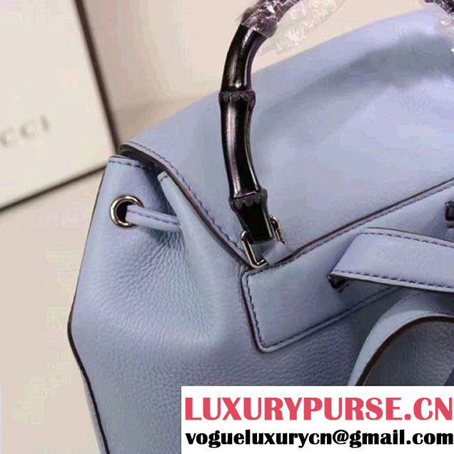 Gucci 370833 Bamboo Leather Backpack Light Blue (XYS-7030305 )