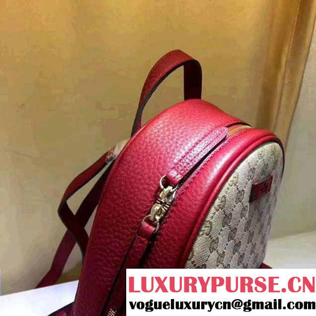 Gucci GG Supreme Canvas and Studded Leather Backpack 431570 Red (XYS-7052413 )
