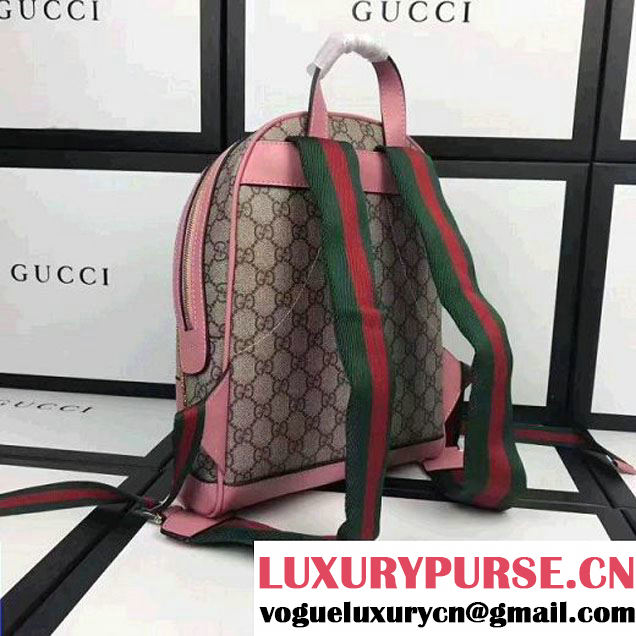 Gucci Exclusive GG Supreme Backpack With Lightling Embroidered Sequin Pink (XYS-7052416 )