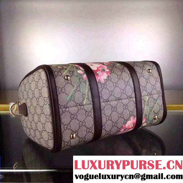 Gucci 247205 Medium Blooms GG Canvas Boston Bag Black 2015 (1A171-082809 )