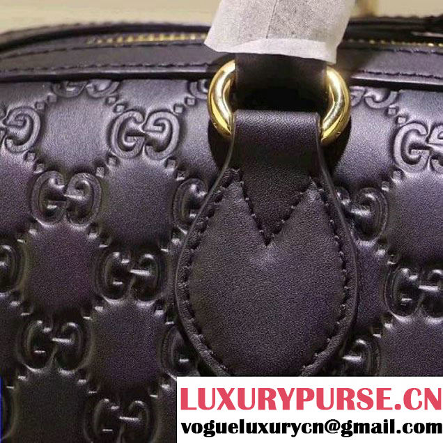 Gucci Soft Signature Top Handle Medium Boston Bag 453573 Black 2016 (XYS-6121407 )