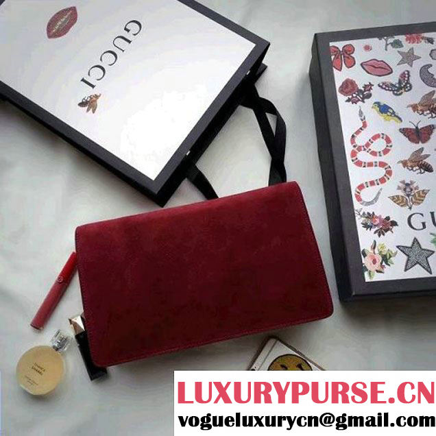 Gucci Dionysus Suede Clutch Bag Burgundy 2016 (SPM-6082315 )