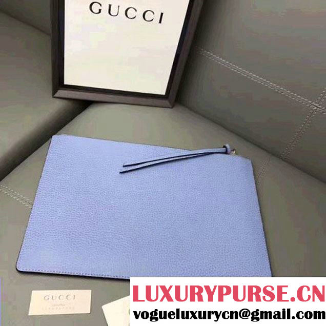 Gucci Tiger Print Leather Pouch 454309 Blue 2017 (WY-7060316 )
