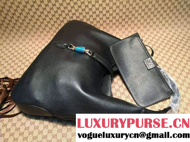 Gucci Jackie Soft Leather Hobo Bag 362968 Black