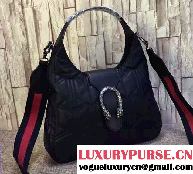 Gucci Dionysus Matelassé Leather Hobo Small Bag 444072 Black