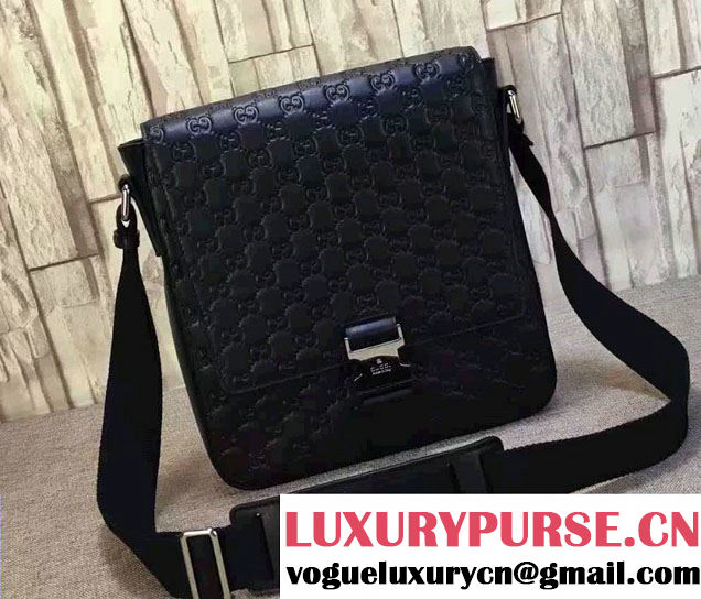 Gucci Signature Leather Messenger Small Flap Bag 406368 2016