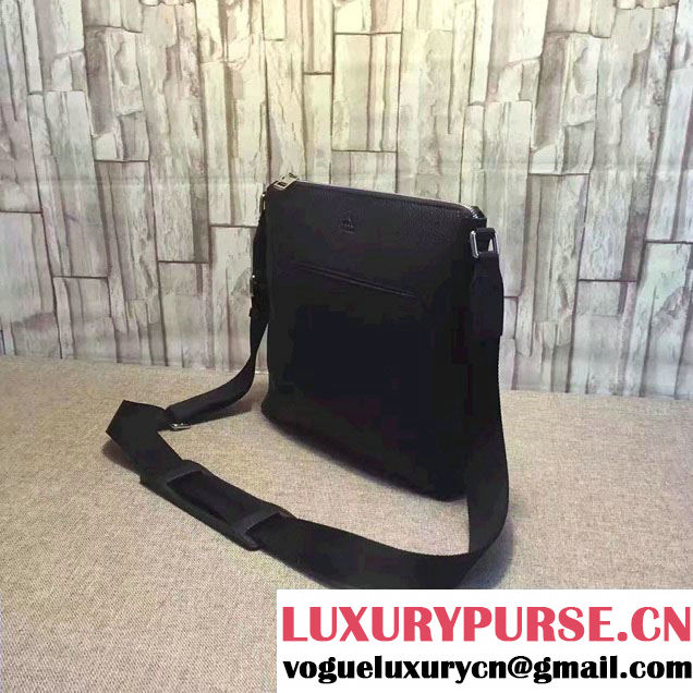 Gucci Signature Leather Messenger Bag 394915 Black 2016