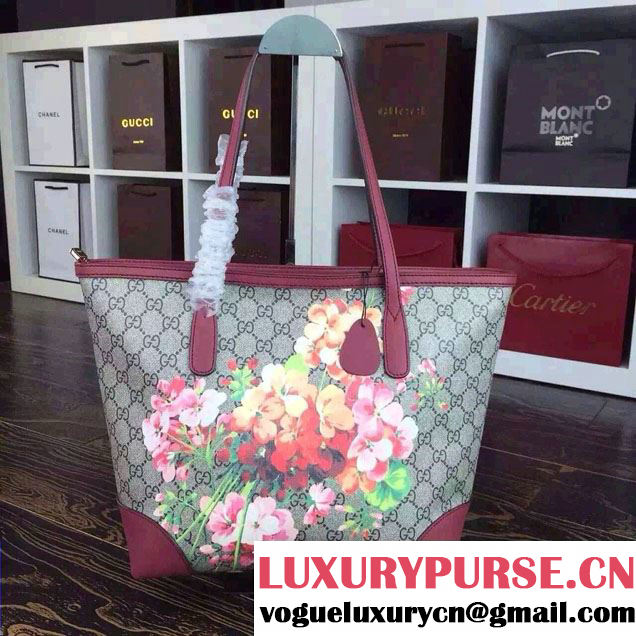 Gucci Dionysus Blooms Print GG Supreme Tote Bag 308604 Burgundy 2015