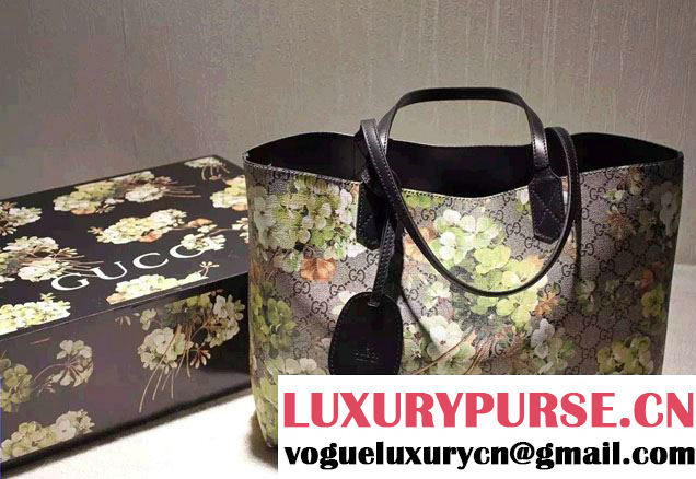 Gucci GG Blooms Reversible Leather Tote Medium Bag 368568 2016