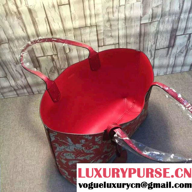 Gucci Reversible Leather Tote Medium Bag 368568 Arabesque Red 2016