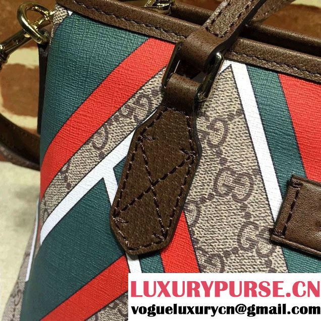 Gucci GG Supreme Tote Small Bag 429019 Chevron 2016