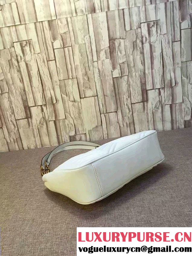Gucci GG Marmont Matelassé Chevron Tote Medium Bag 443501 White 2016