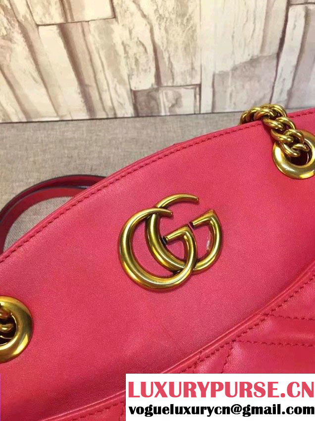 Gucci GG Marmont Matelassé Chevron Tote Medium Bag 443501 Red 2016