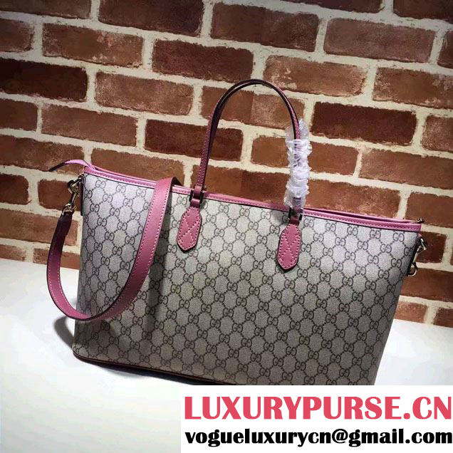 Gucci GG Supreme Medium Tote Bag 410748 Fushia