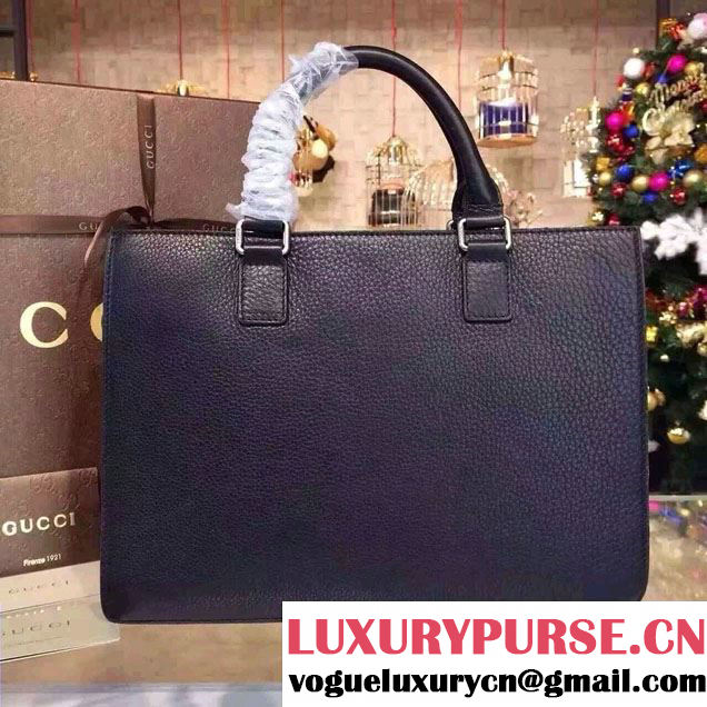 Gucci Dionysus Leather Briefcase Tote Bag 397657 Black