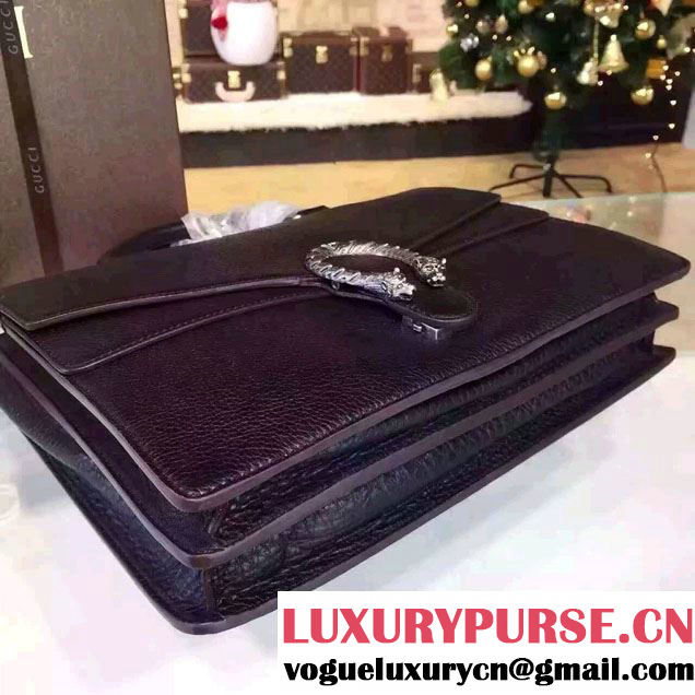 Gucci Dionysus Leather Briefcase Tote Bag 397657 Black