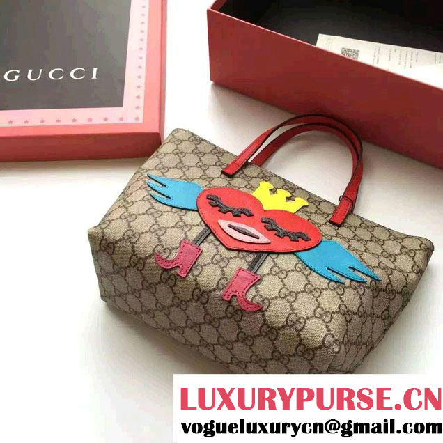 Gucci Children'S GG Supreme Canvas Tote Bag 410812 Heart 2016