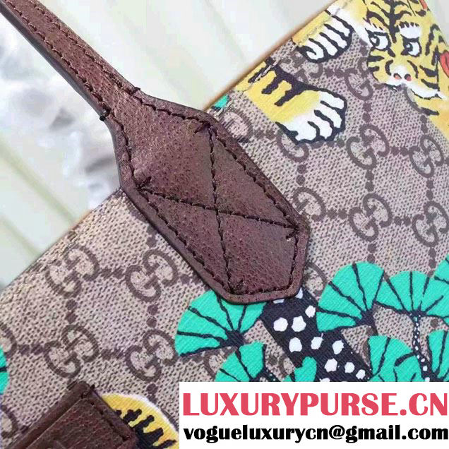Gucci Bengal GG Supreme Tote Medium Bag 412096 Green 2016
