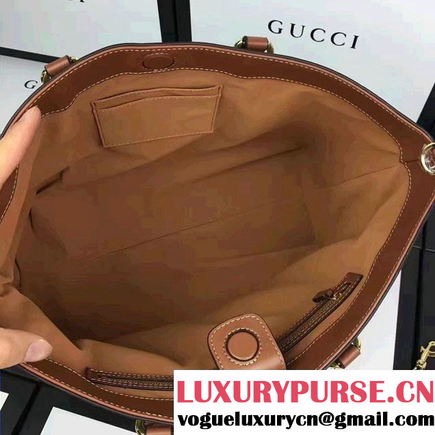 Gucci Soft GG Supreme Tote Bag 453705 Brown 2016