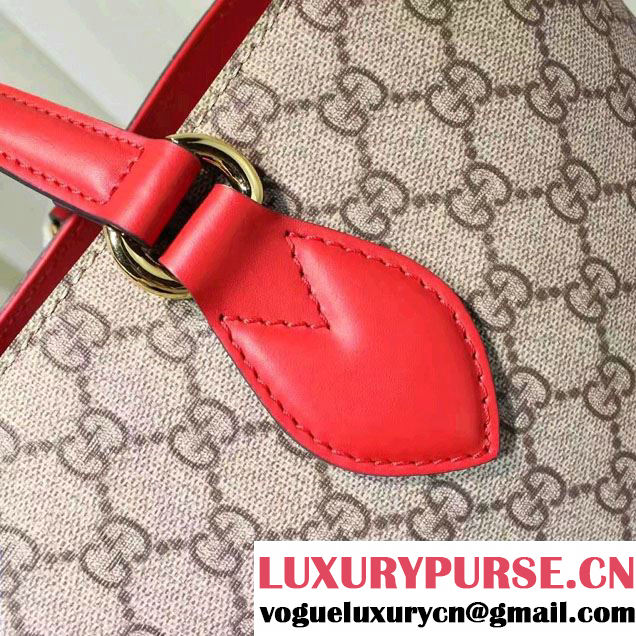 Gucci Soft GG Supreme Tote Bag 453705 Embroidered Heart Snake Flower 2016