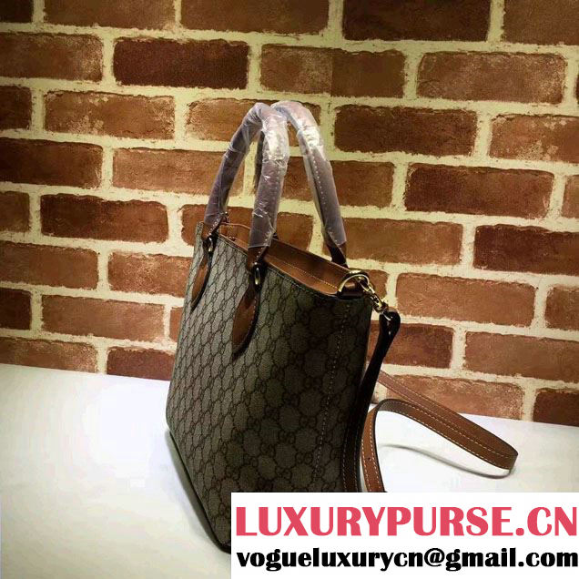 Gucci GG Supreme Canvas Tote Small Bag 432124 Brown 2016