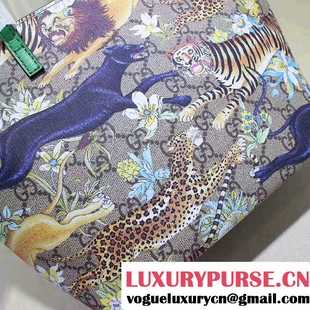 Gucci Children'S GG Supreme Canvas Tote Bag 410812 Felines 2017