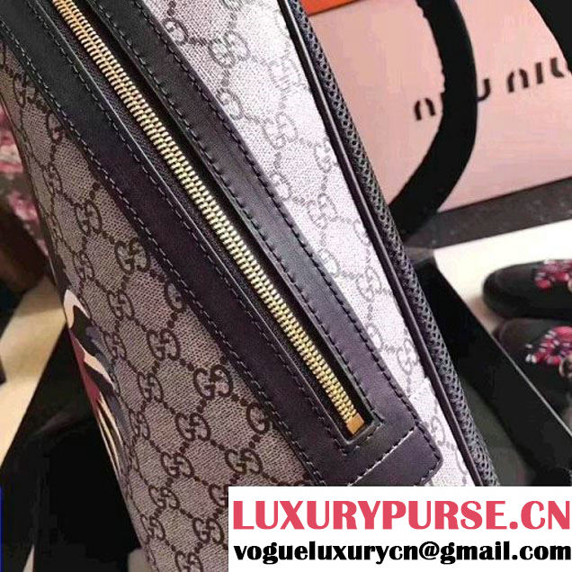 Gucci Angry Cat Print GG Supreme Backpack 419584 2017