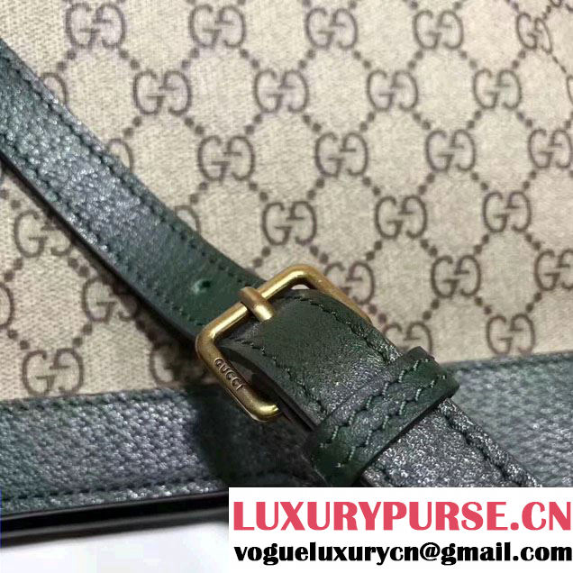 Gucci Soft GG Supreme With Dark Green Leather Trim Tote 463491 2017