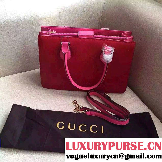 Gucci Leather Top Handle Bag 409531 Red/Fuchsia 2015/2016