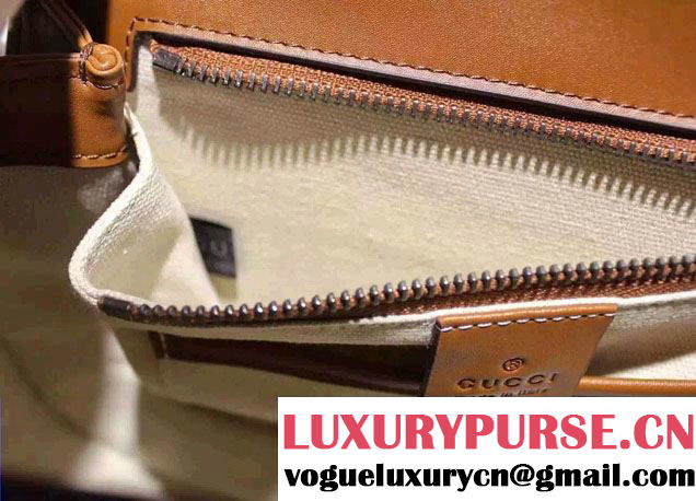 Gucci Bamboo Classic Leather Top Handle Bag 409398 Brown 2016