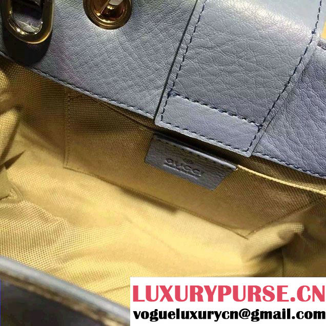 Gucci Mini Bamboo Shopper Leather Top Handle Bag 368823 Sky Blue