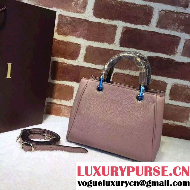 Gucci Mini Bamboo Shopper Leather Top Handle Bag 368823 Nude Pink