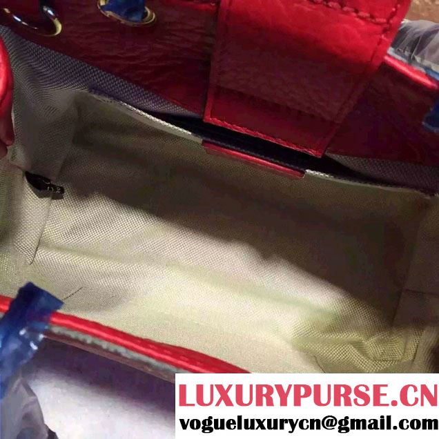 Gucci Mini Bamboo Shopper Leather Top Handle Bag 368823 Red