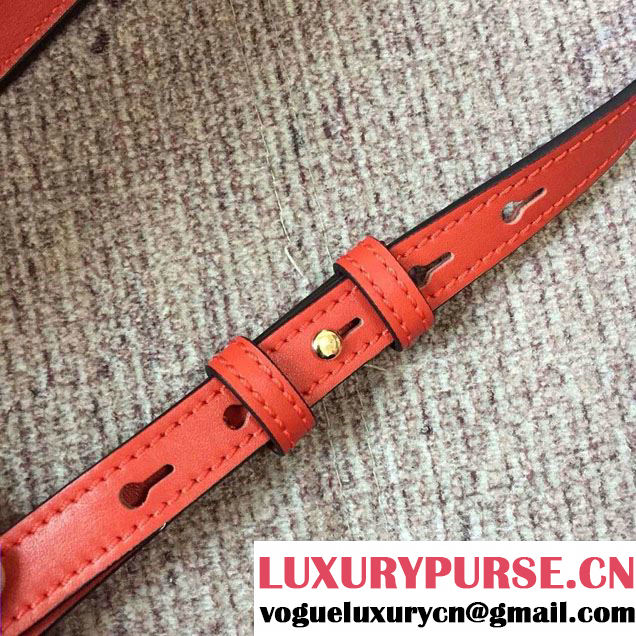 Gucci Sylvie Leather Signature Top Handle Medium Bag 431665 Red 2016