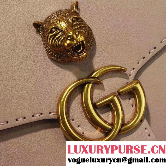 Gucci GG Marmont Leather Top Handle Medium Bag 409155 Nude Pink 2016