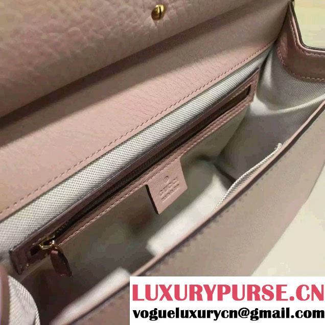 Gucci GG Marmont Leather Top Handle Medium Bag 409155 Nude Pink 2016