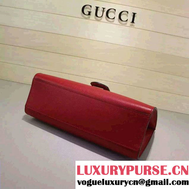Gucci GG Marmont Leather Top Handle Medium Bag 409155 Red 2016