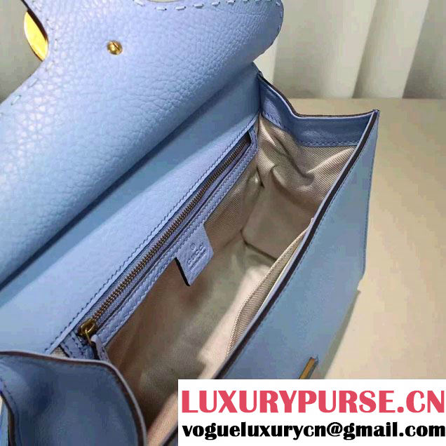 Gucci GG Marmont Leather Top Handle Small Bag 421890 Sky Blue 2016