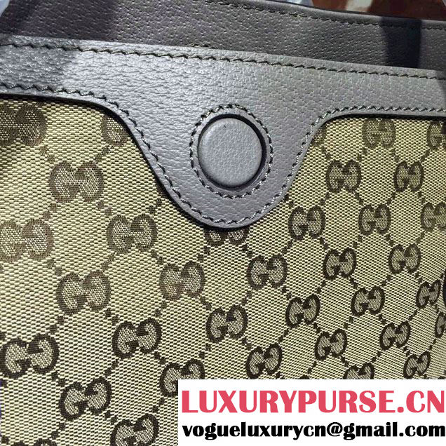 Gucci Bree Original GG Canvas Top Handle Medium Bag 353120 Gray