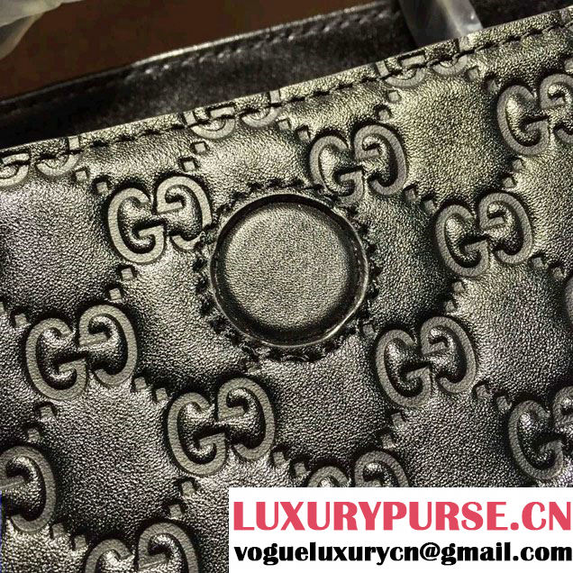 Gucci Bree Guccissima Leather Top Handle Medium Bag 353120 Black