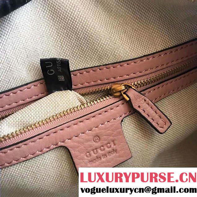 Gucci Web Leather Top Handle Bag 415728 Pink 2016