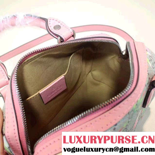 Gucci GG Supreme Mini Top Handle Mini Bag 432123 Pink Blooms 2016