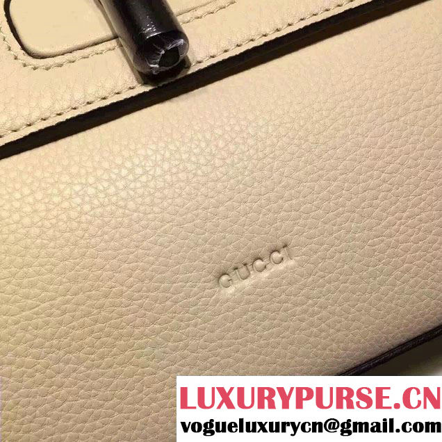 Gucci Bamboo Daily Leather Top Handle Small Bag 370831 Creamy