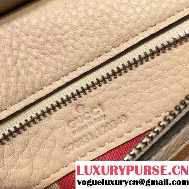 Gucci Bamboo Daily Leather Top Handle Small Bag 370831 Creamy